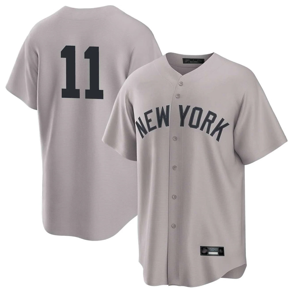 Pouc NY.Yankees #11 Anthony Volpe Player Gray Game Home Stitched Jerseys