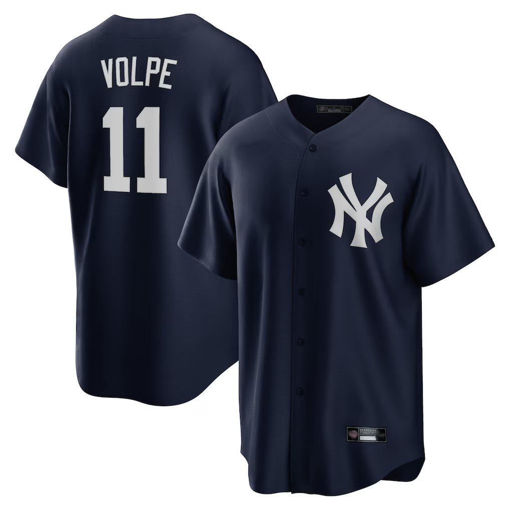 Pouc NY.Yankees #11 Anthony Volpe Player Navy Game Stitched Jerseys