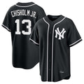 Pouc NY.Yankees #13 Jazz Chisholm Jr Player Black Out Game Stitched Jerseys