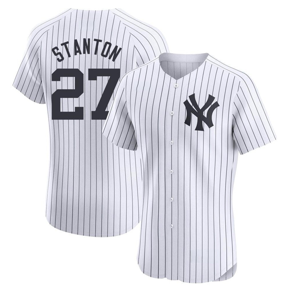 Pouc NY.Yankees #27 Giancarlo Stanton Player White Limited Elite Home Stitched Jerseys