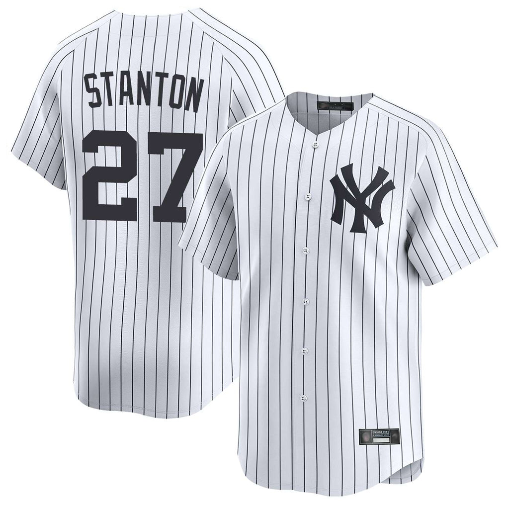 Pouc NY.Yankees #27 Giancarlo Stanton Player White Limited Home Stitched Jerseys