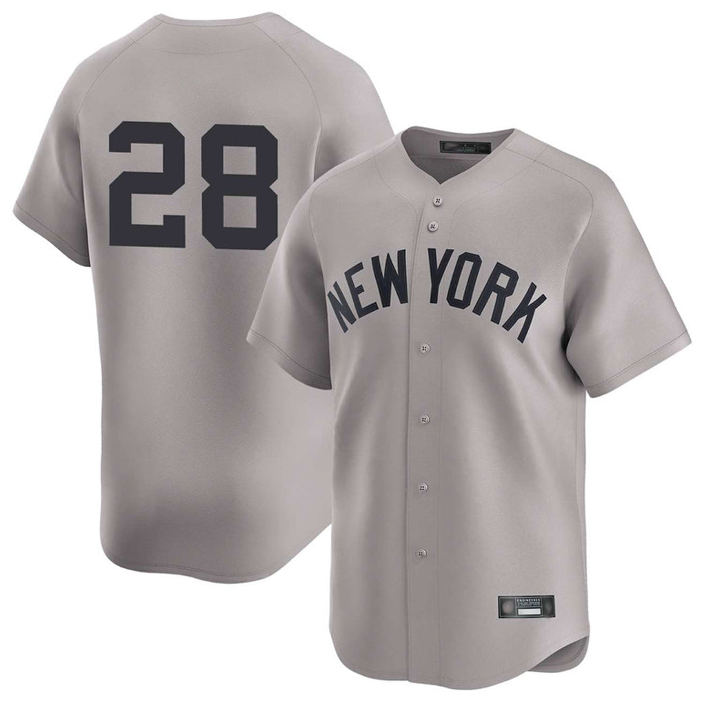 Pouc NY.Yankees #28 Austin Wells Player Gray Limited Stitched Jerseys