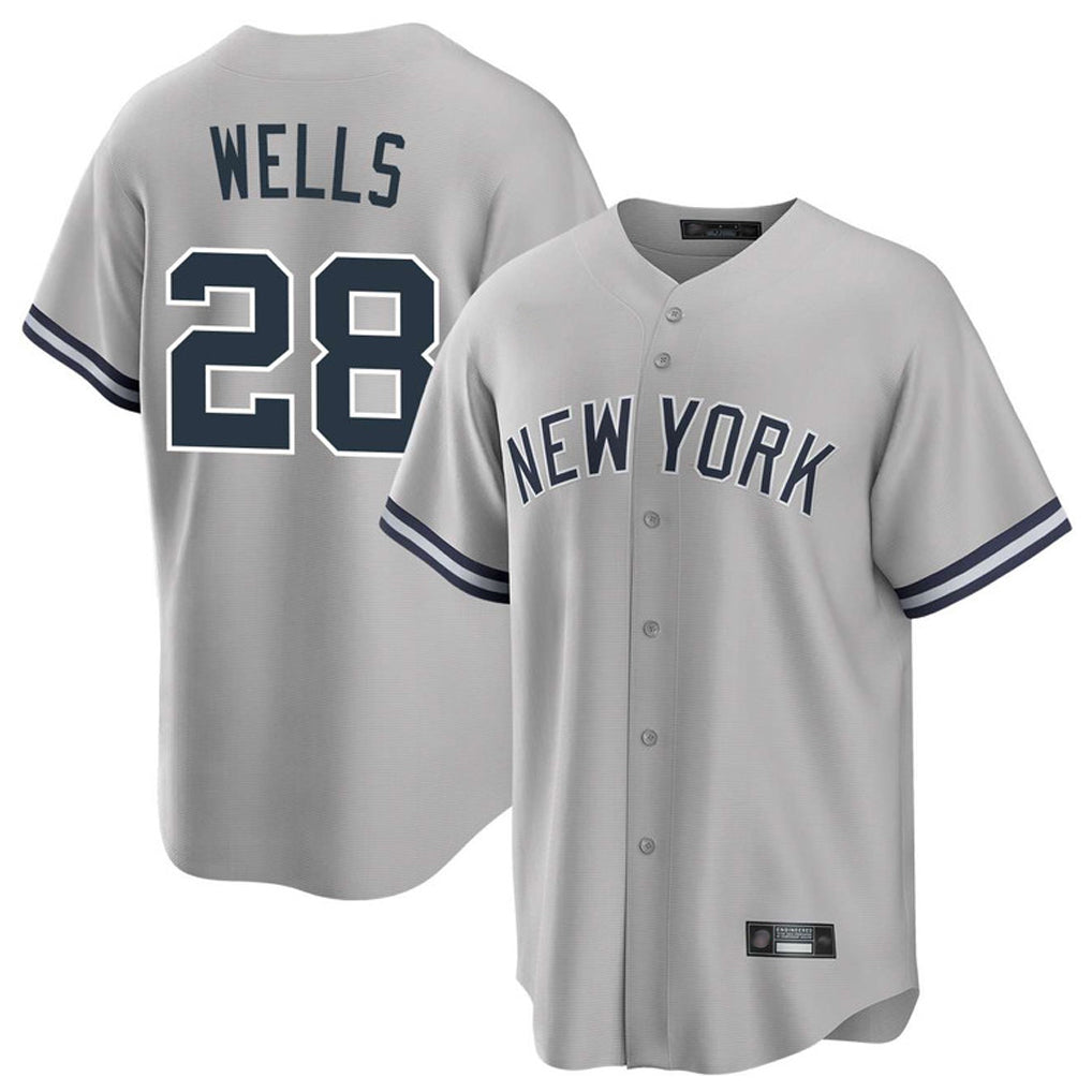 Pouc NY.Yankees #28 Austin Wells Player Gray Road Game Stitched Jerseys
