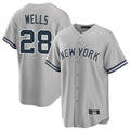Pouc NY.Yankees #28 Austin Wells Player Gray Road Game Stitched Jerseys