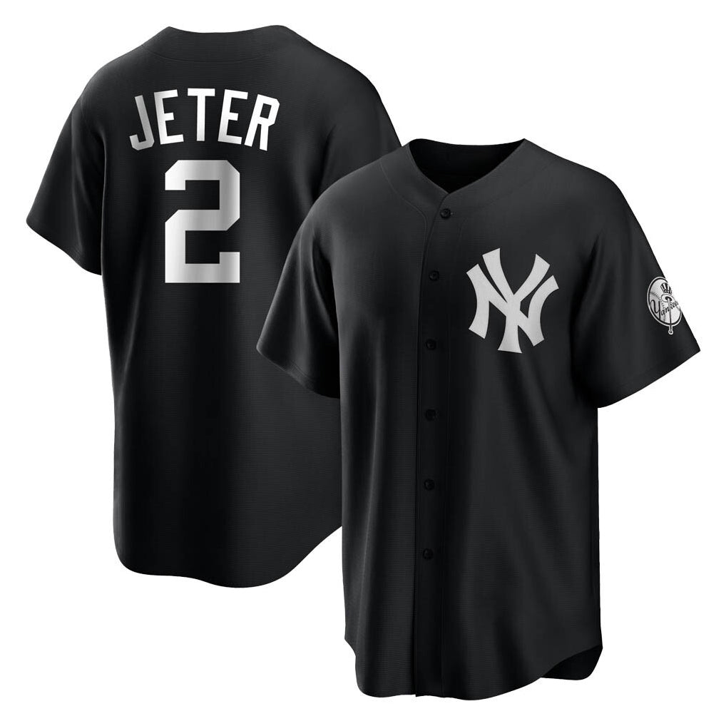Pouc NY.Yankees #2 Derek Jeter Player Black Game Stitched Jerseys