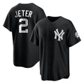 Pouc NY.Yankees #2 Derek Jeter Player Black Game Stitched Jerseys