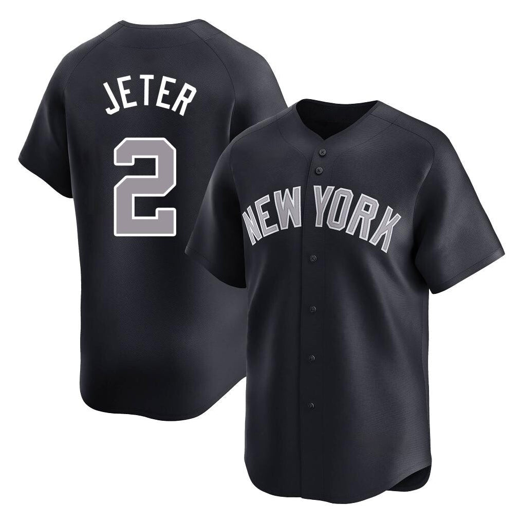 Pouc NY.Yankees #2 Derek Jeter Player Navy Limited Game Stitched Jerseys