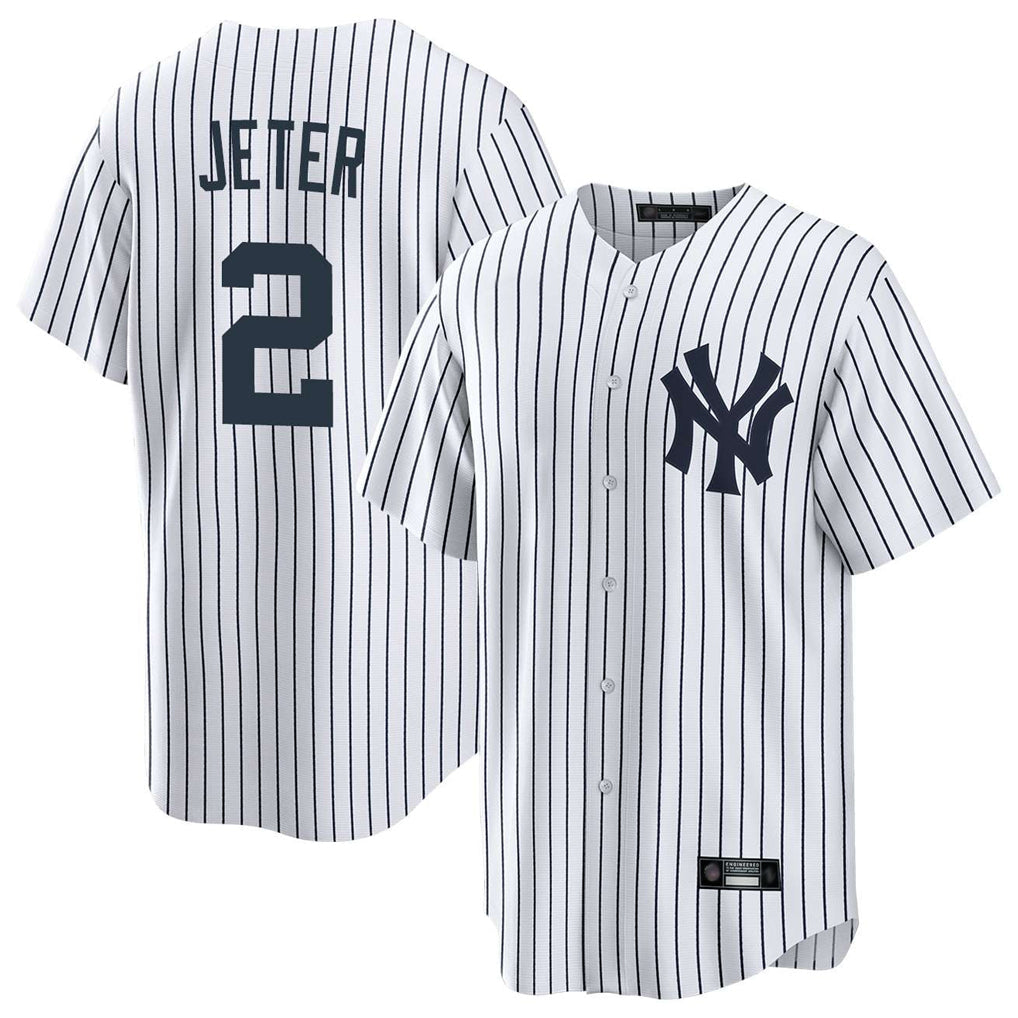 Pouc NY.Yankees #2 Derek Jeter Player White Game Home Stitched Jerseys