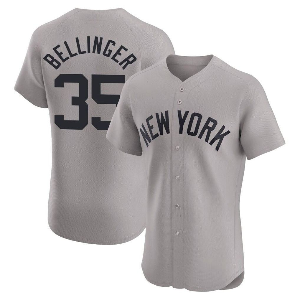 Pouc NY.Yankees #35 Cody Bellinger Player Gray Limited Elite Home Stitched Jerseys