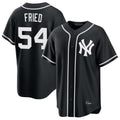 Pouc NY.Yankees #54 Max Fried Player Black Out Game Stitched Jerseys