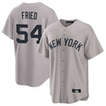 Pouc NY.Yankees #54 Max Fried Player Gray Game Home Stitched Jerseys
