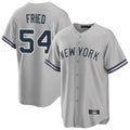 Pouc NY.Yankees #54 Max Fried Player Gray Road Game Stitched Jerseys
