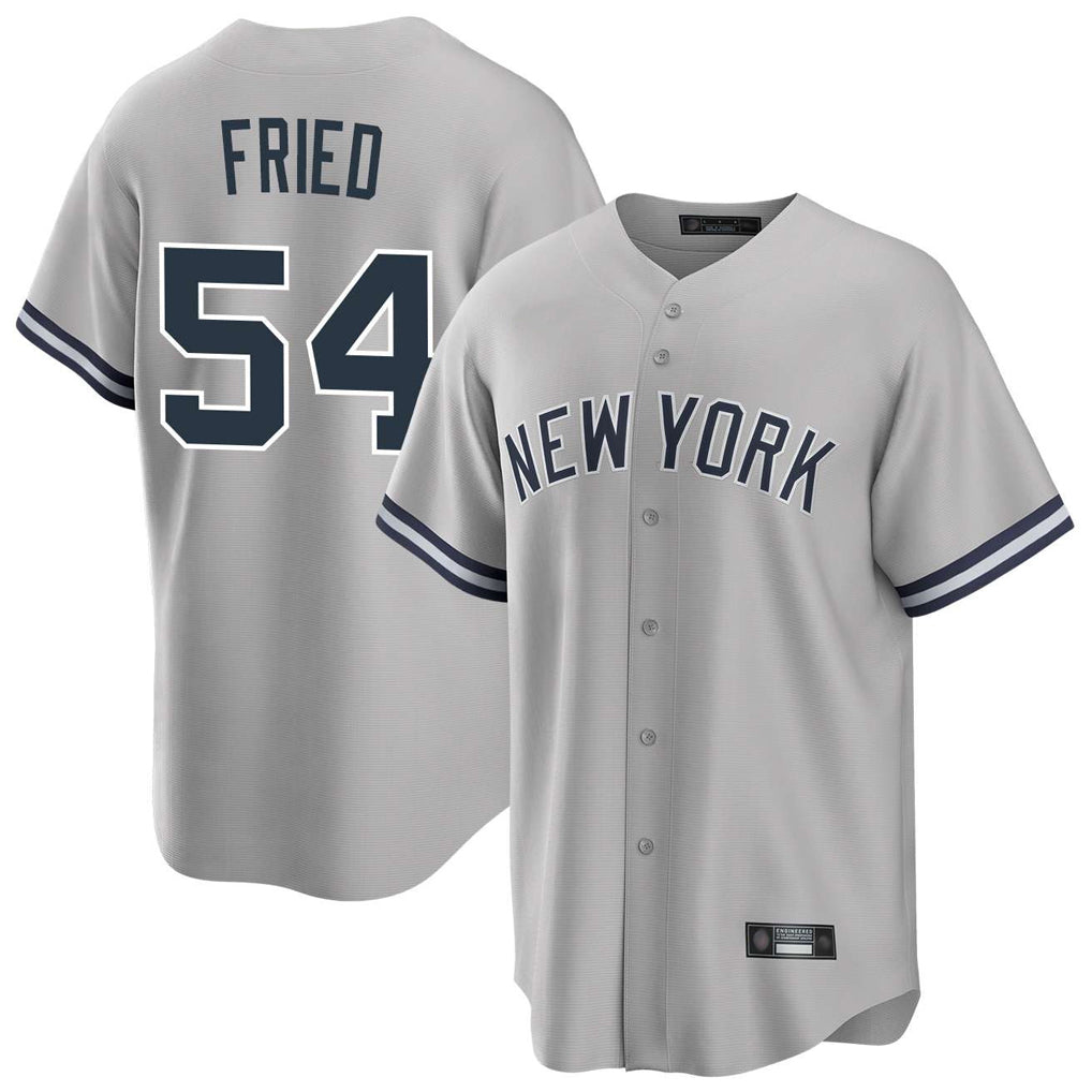 Pouc NY.Yankees #54 Max Fried Player Gray Road Game Stitched Jerseys