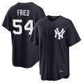 Pouc NY.Yankees #54 Max Fried Player Navy Game Stitched Jerseys
