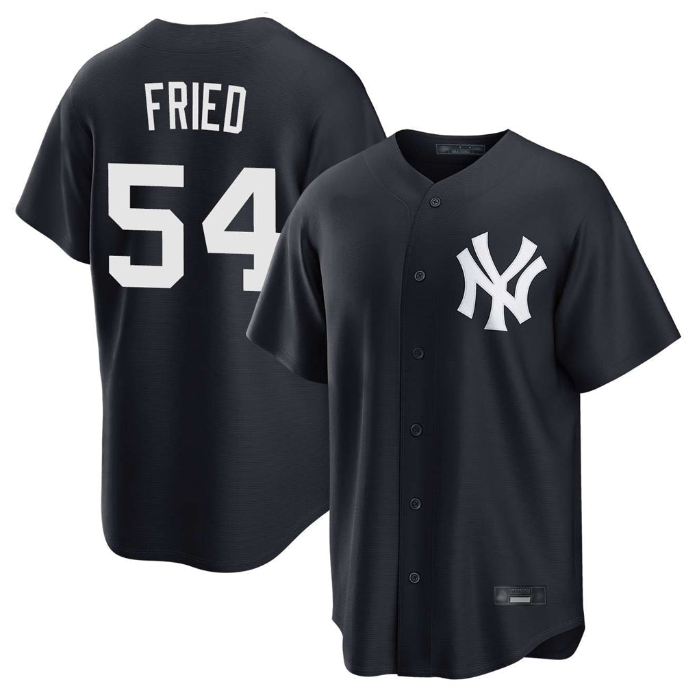 Pouc NY.Yankees #54 Max Fried Player Navy Game Stitched Jerseys