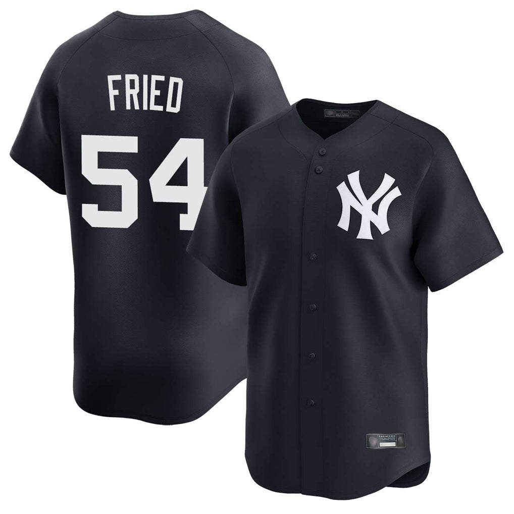 Pouc NY.Yankees #54 Max Fried Player Navy Limited Game Stitched Jerseys
