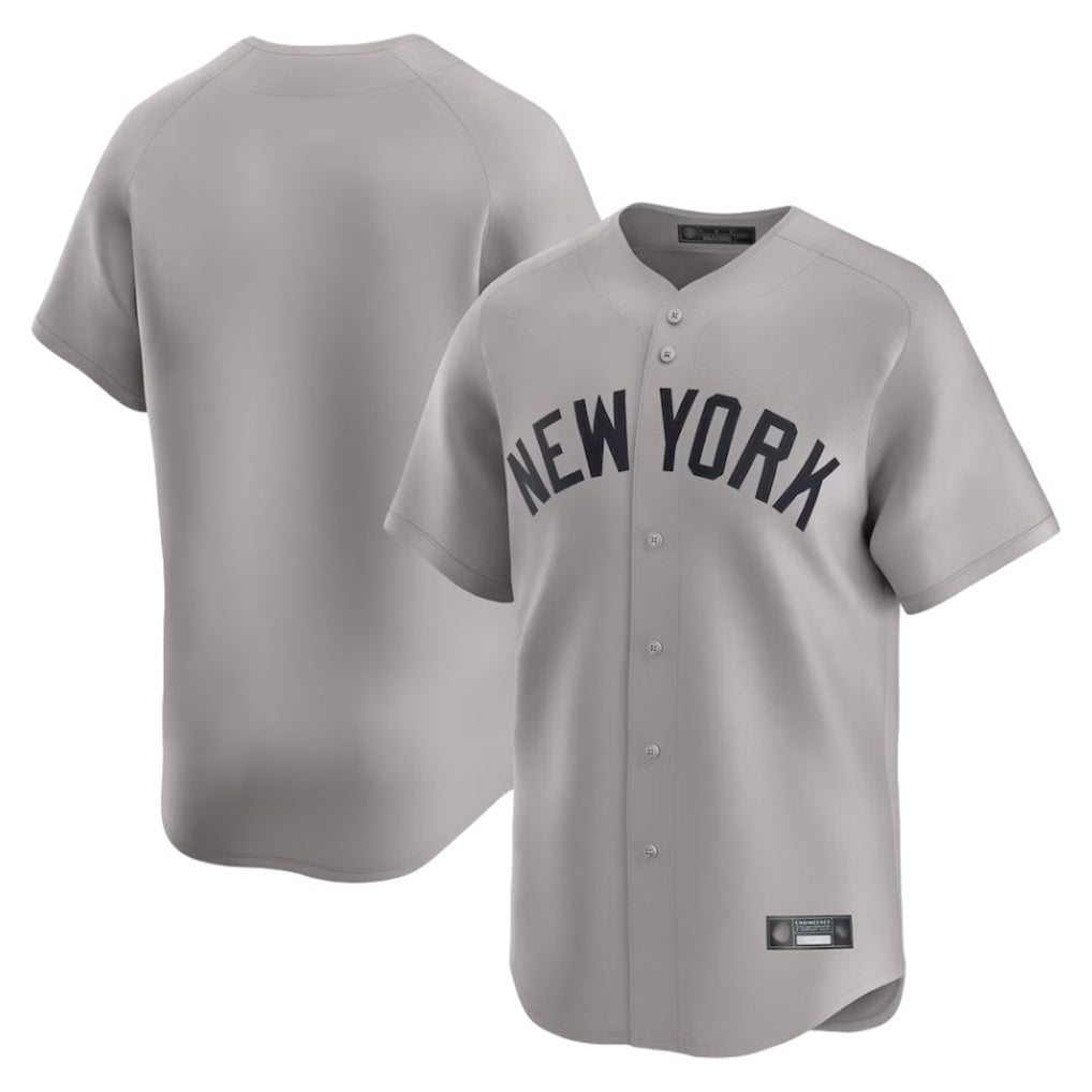 Pouc NY.Yankees Blank Player Gray Limited Home Stitched Jerseys