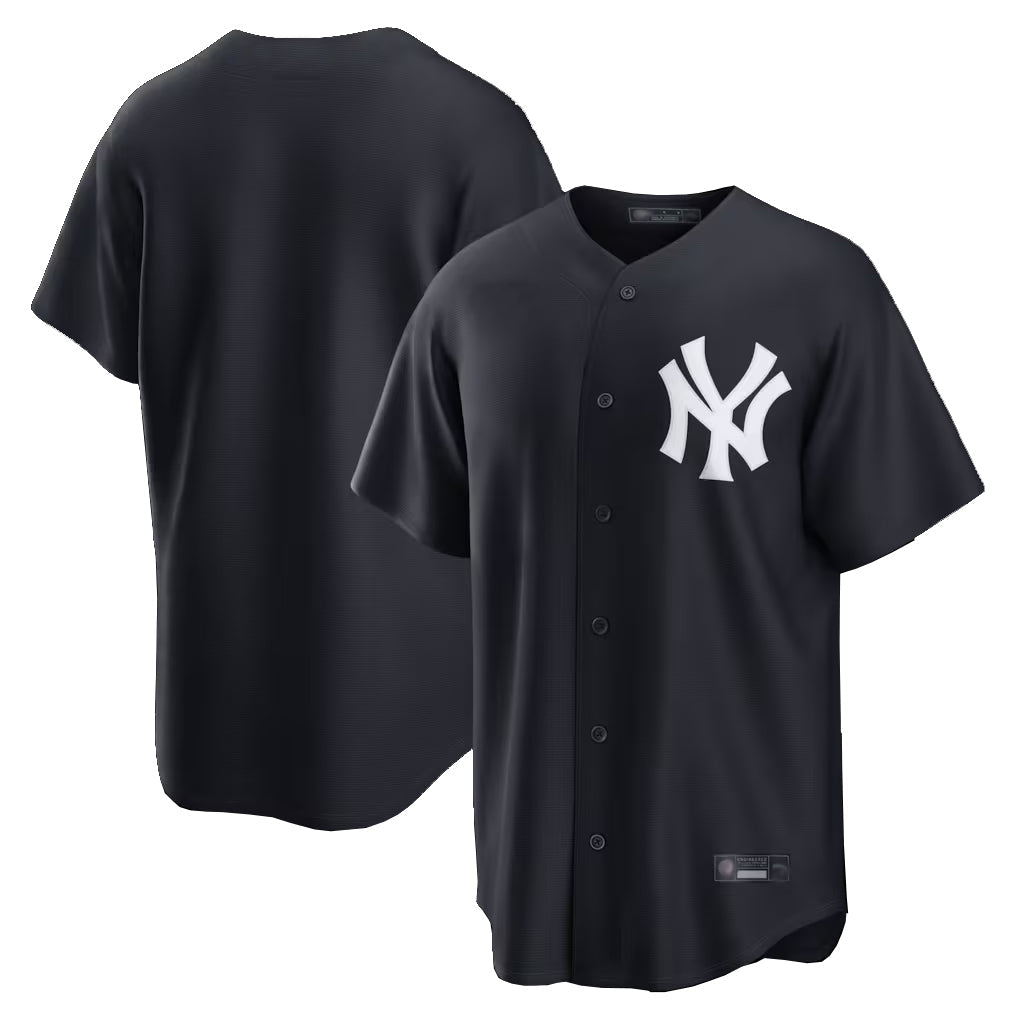 Pouc NY.Yankees Blank Player Navy Replica Game Stitched Jerseys