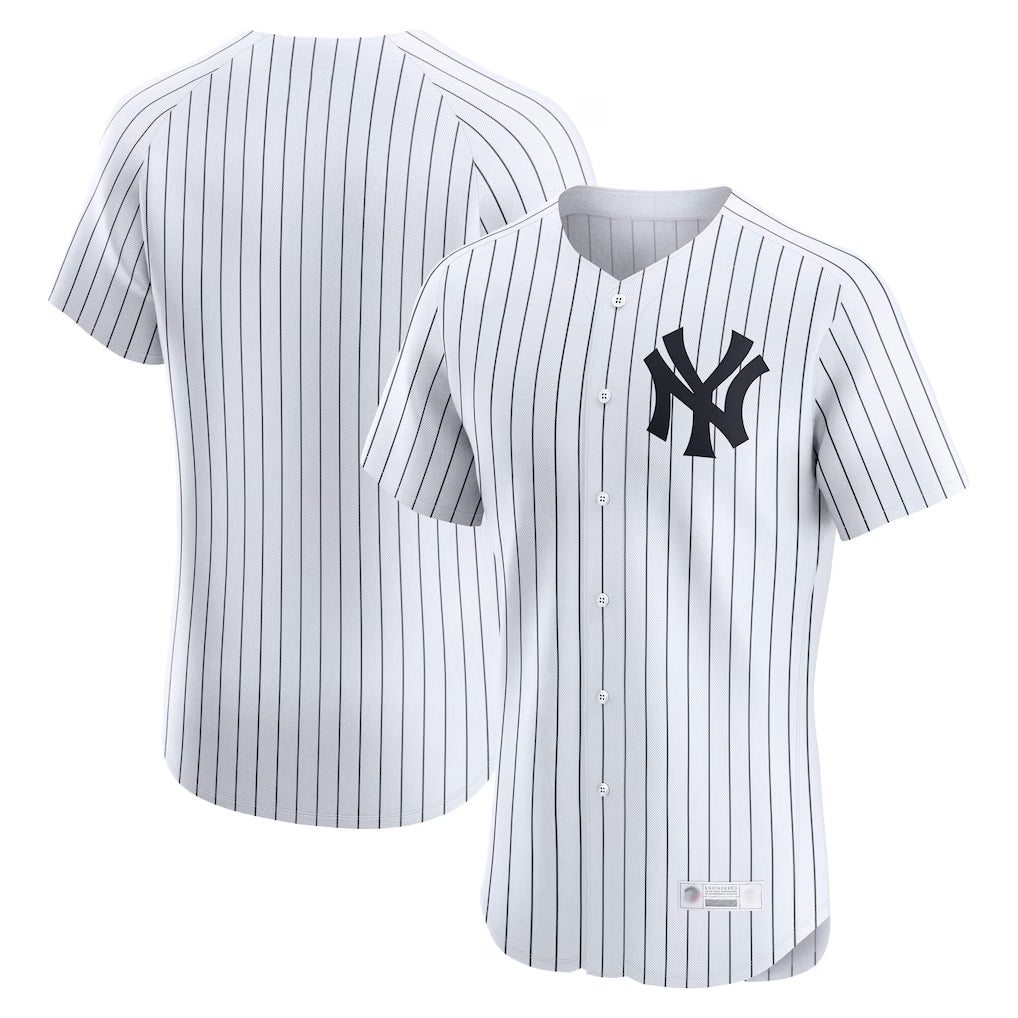 Pouc NY.Yankees Blank Player White Limited Elite Home Stitched Jerseys