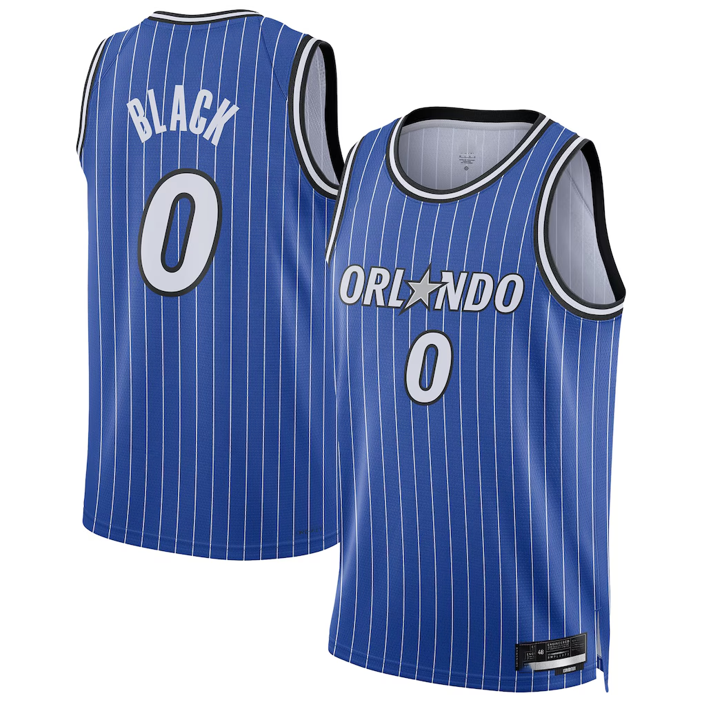 Pouc O.Magic #0 Anthony Black Blue Swingman Player Jerseys - Icon Edition