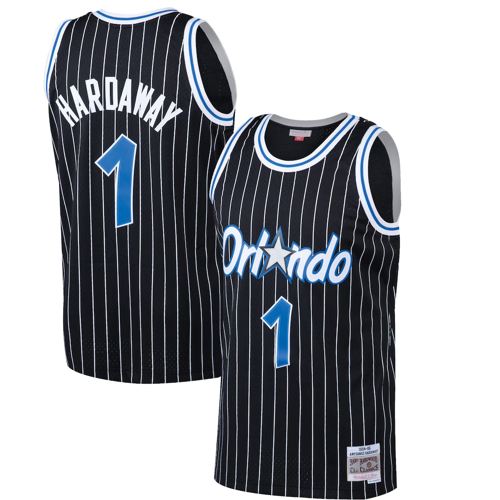 Pouc O.Magic #1 Penny Hardaway Mitchell & Ness Black Hardwood Classics Swingman Jerseys