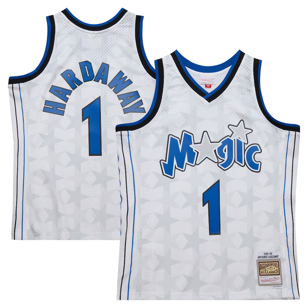 Pouc O.Magic #1 Penny Hardaway Mitchell & Ness White 1998-99 Hardwood Classics Swingman Jerseys
