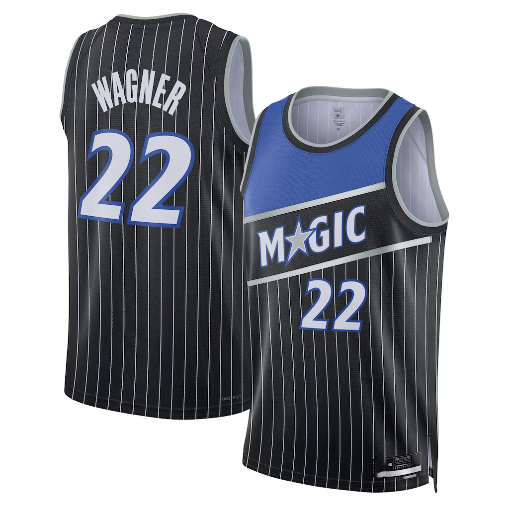 Pouc O.Magic #22 Franz Wagner Black Swingman Jerseys - Statement Edition