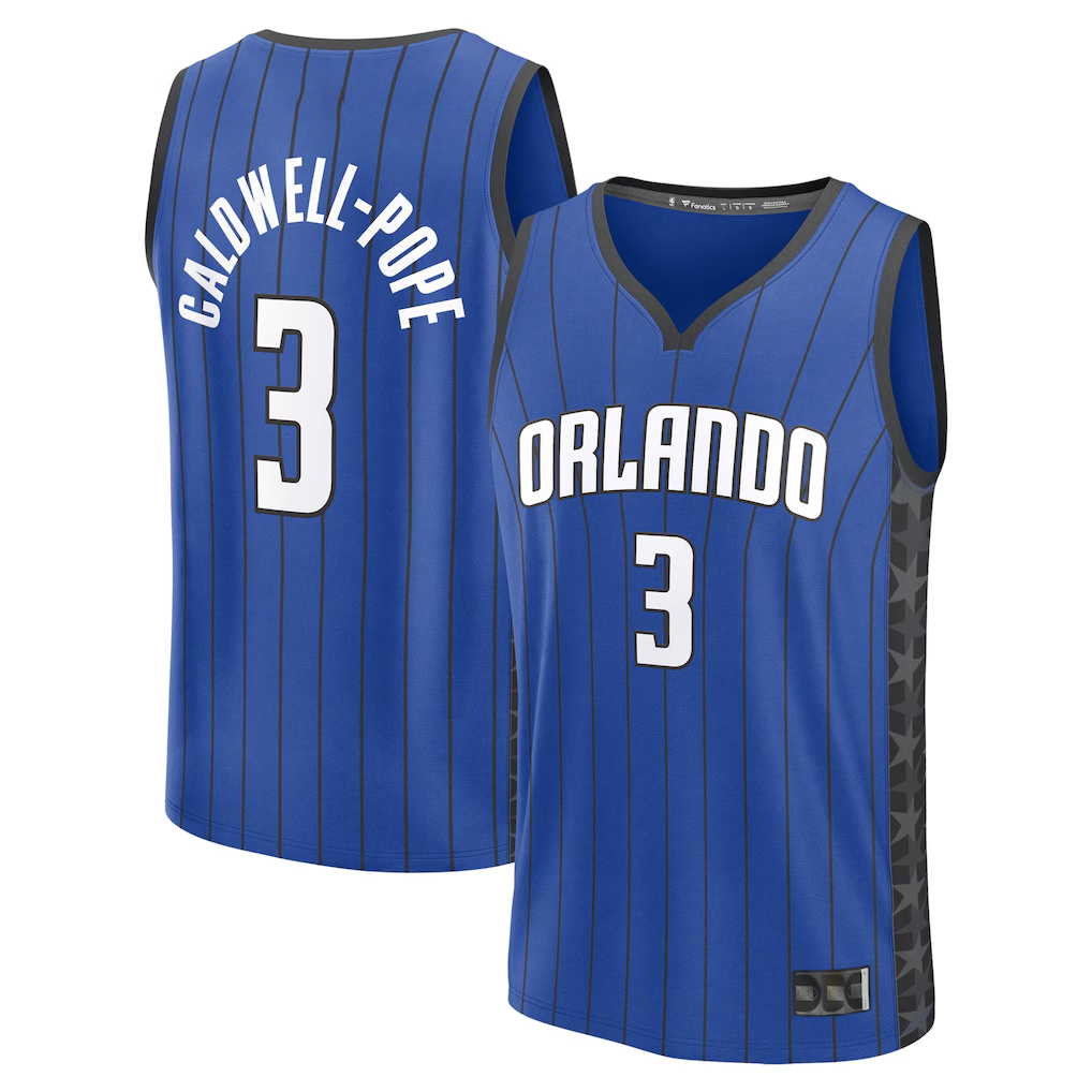 Pouc O.Magic #3 Kentavious Caldwell-Pope Blue Fast Break Replica Player Jerseys - Statement Edition