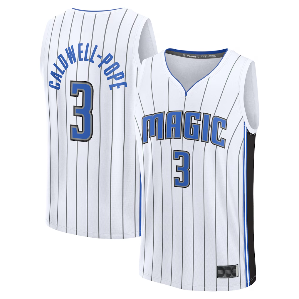 Pouc O.Magic #3 Kentavious Caldwell-Pope White Fast Break Replica Player Jerseys - Association Edition