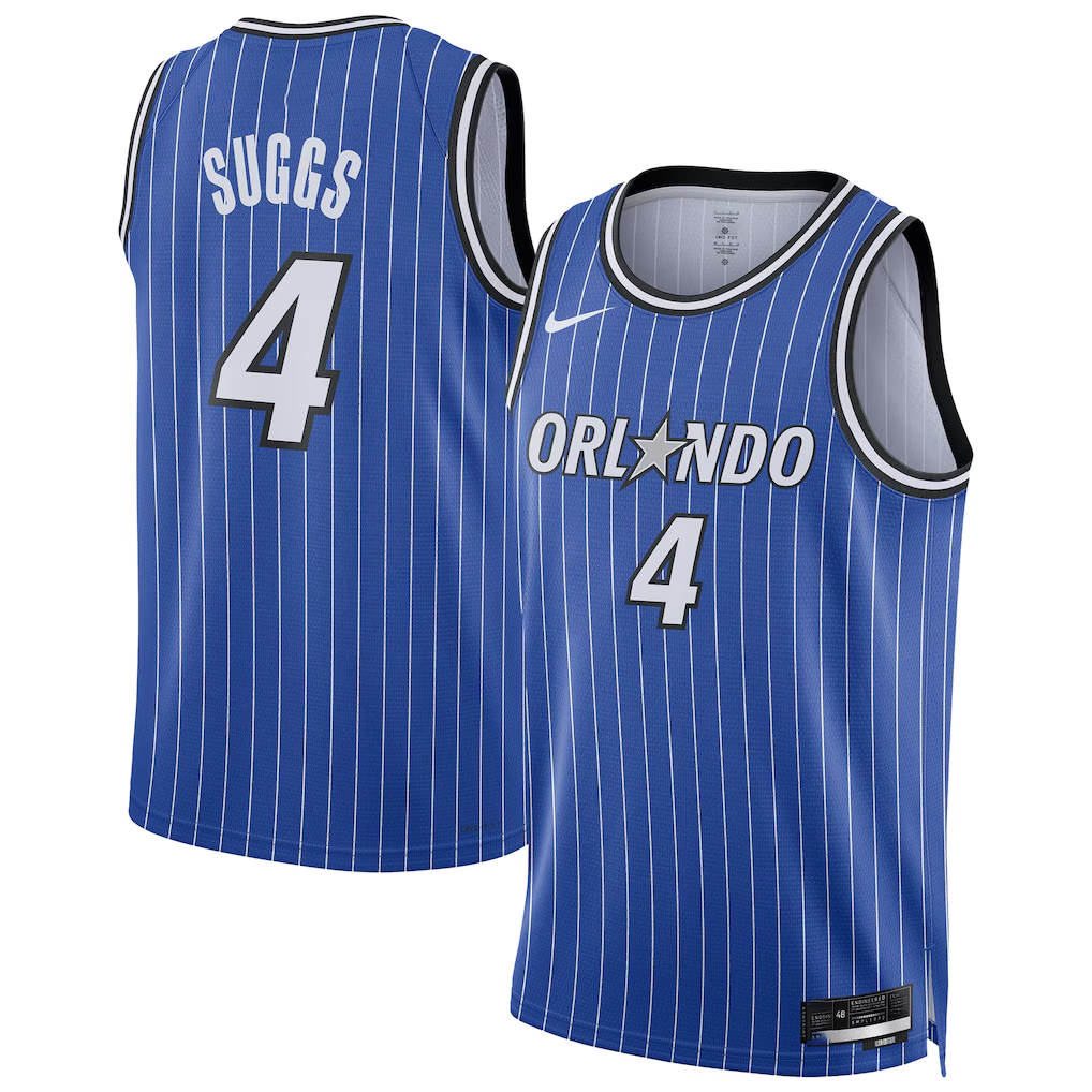 Pouc O.Magic #4 Jalen Suggs Blue Swingman Player Jerseys - Icon Edition