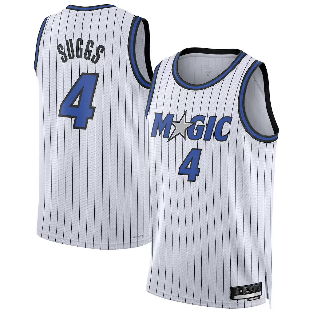 Pouc O.Magic #4 Jalen Suggs White Swingman Player Jerseys - Association Edition