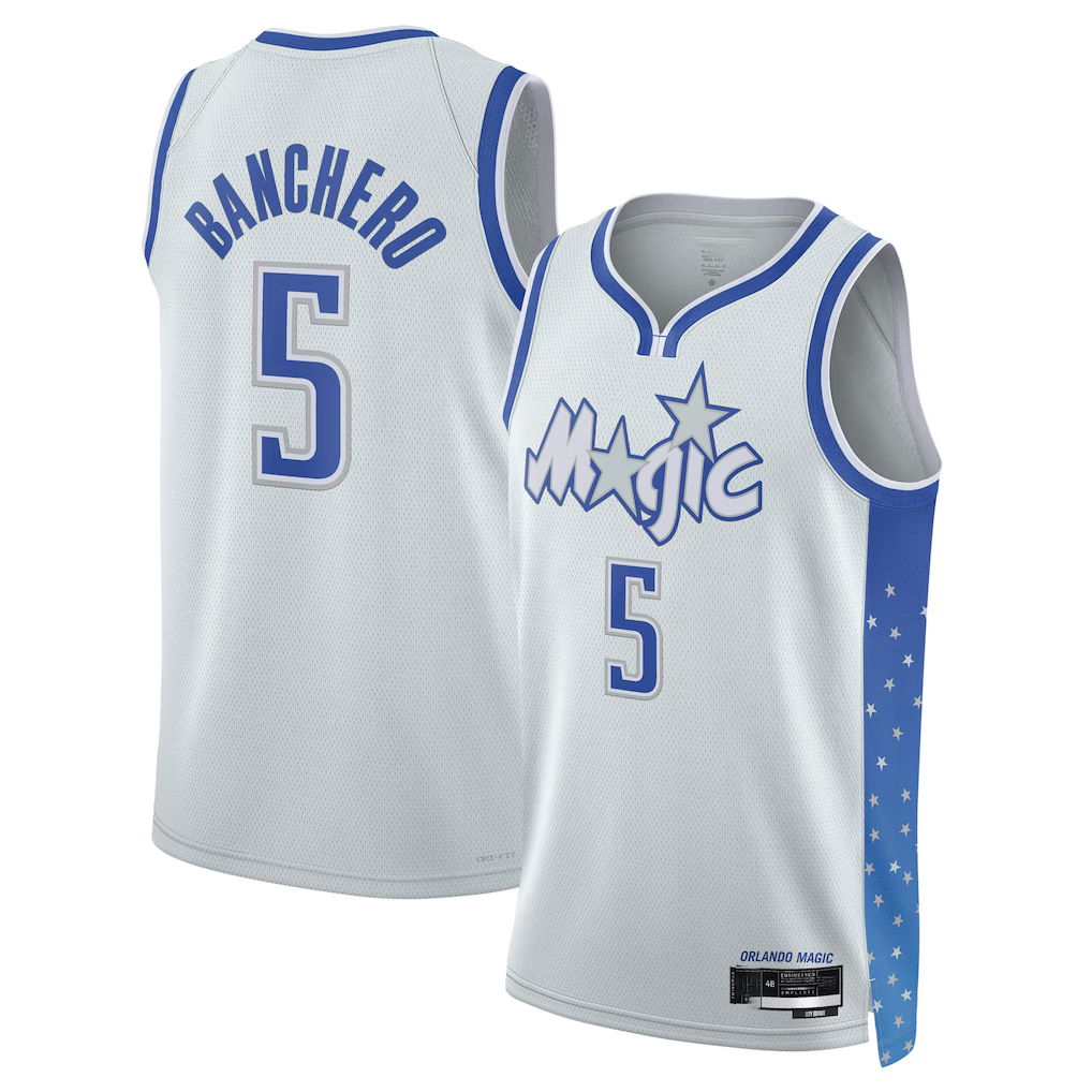 Pouc O.Magic #5 Paolo Banchero Silver 2025-26 Swingman Jerseys - City Edition