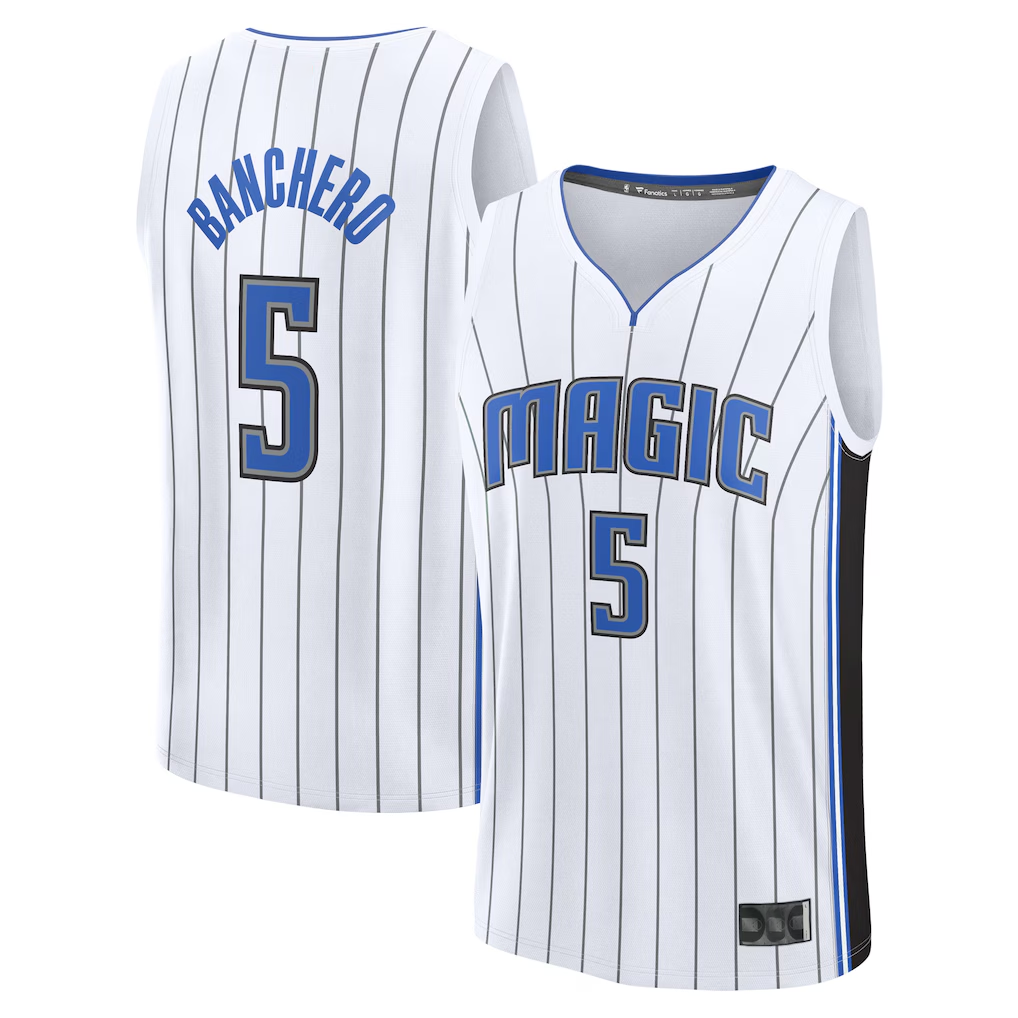 Pouc O.Magic #5 Paolo Banchero  White Fast Break Replica Player Jerseys - Association Edition
