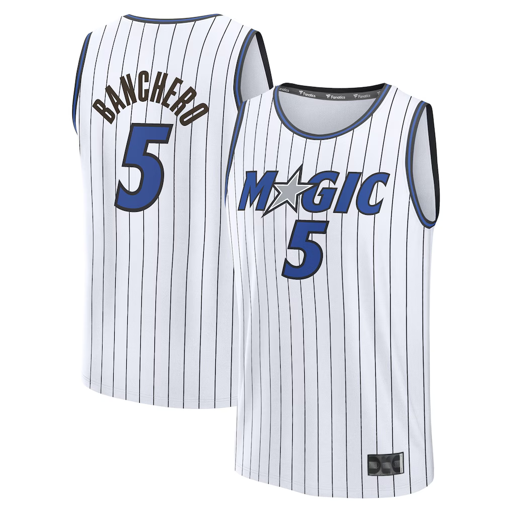 Pouc O.Magic #5 Paolo Banchero  White Fast Break Replica Player Jerseys - Association Edition