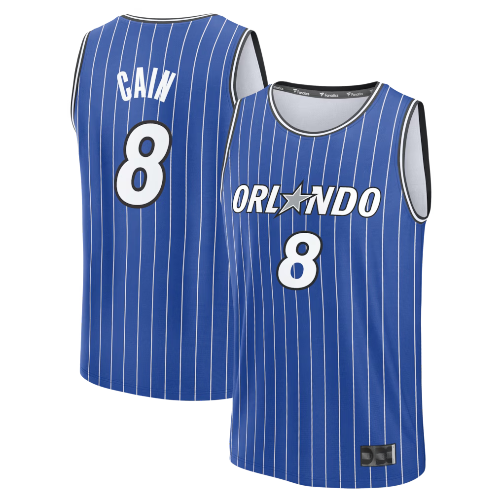 Pouc O.Magic #8 Jamal Cain Blue Fast Break Jerseys - Icon Edition