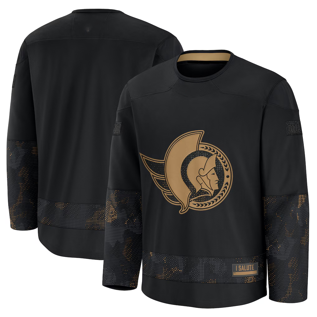 Pouc O.Senators Black 2024 Military Appreciation Practice Jerseys