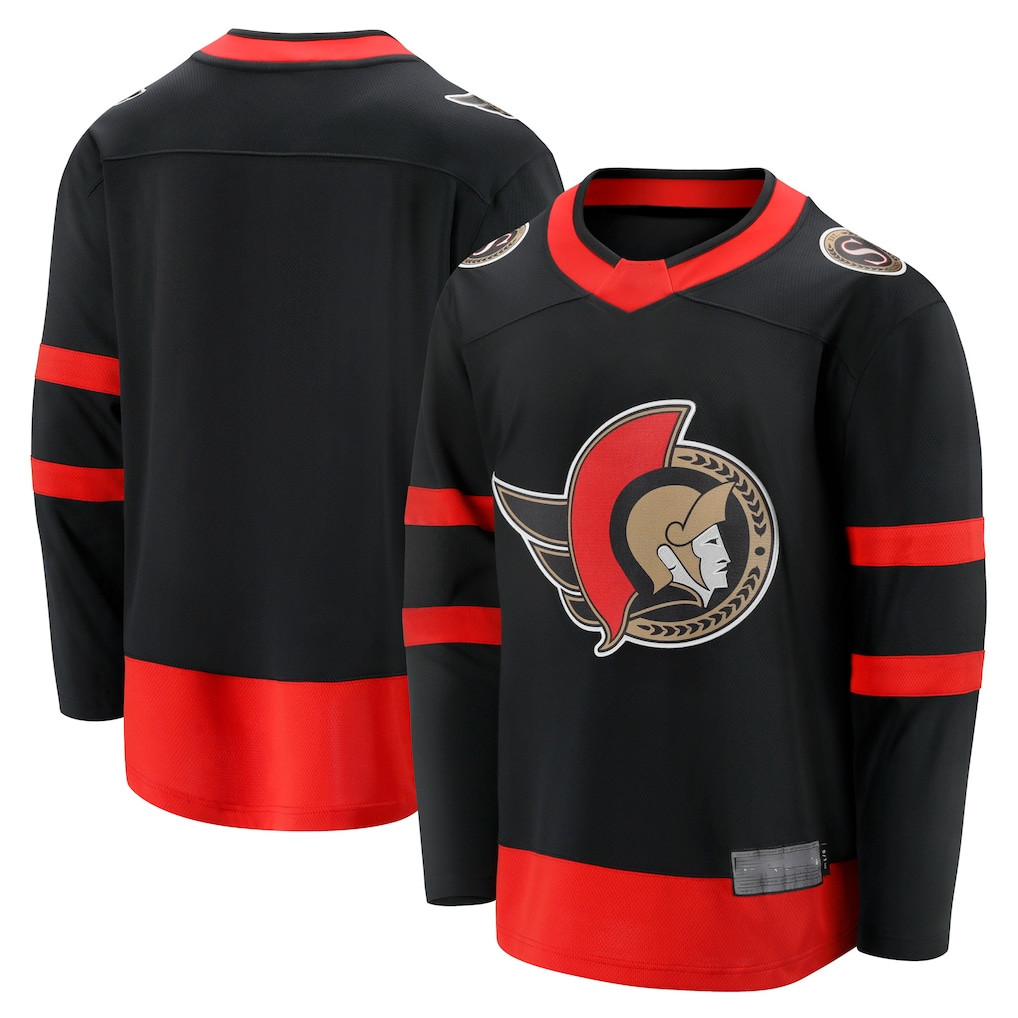 Pouc O.Senators Black Home Breakaway Jerseys