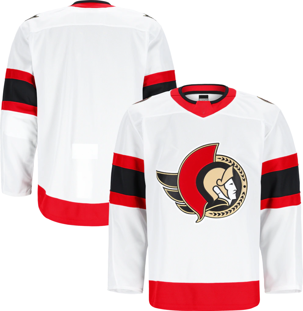 Pouc O.Senators White Away Authentic Pro Jerseys