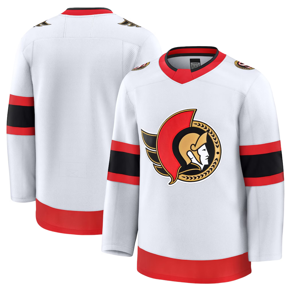 Pouc O.Senators White Away Premium Jerseys