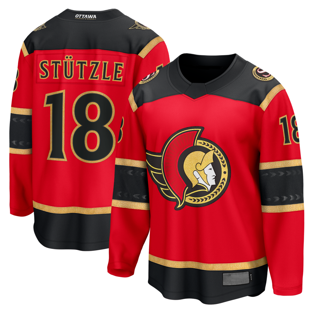 Pouc O.Senators #18 Tim Stutzle Red Alternate Breakaway Jerseys