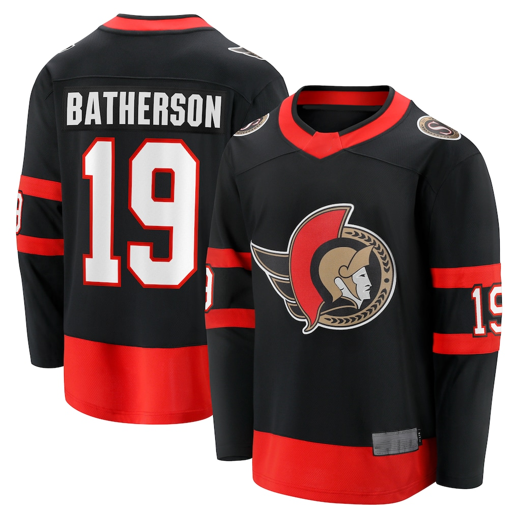 Pouc O.Senators #19 Drake Batherson Black Home Breakaway Jerseys