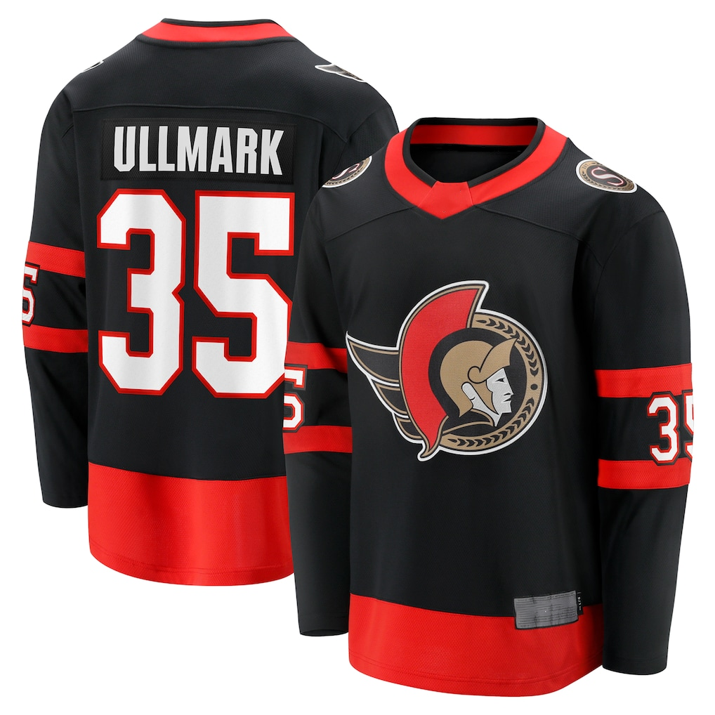 Pouc O.Senators #35 Linus Ullmark Black Home Premier Breakaway Player Jerseys