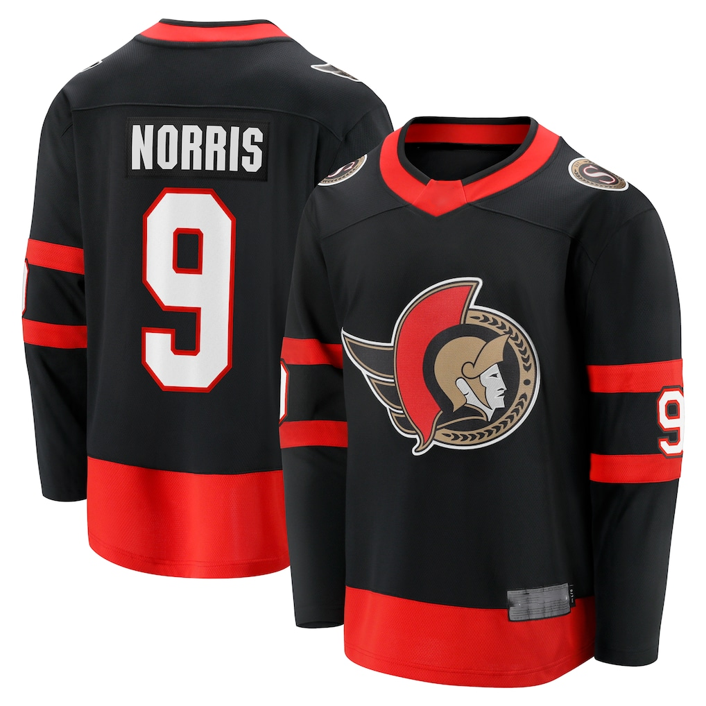 Pouc O.Senators #9 Josh Norris Black Home Breakaway Jerseys