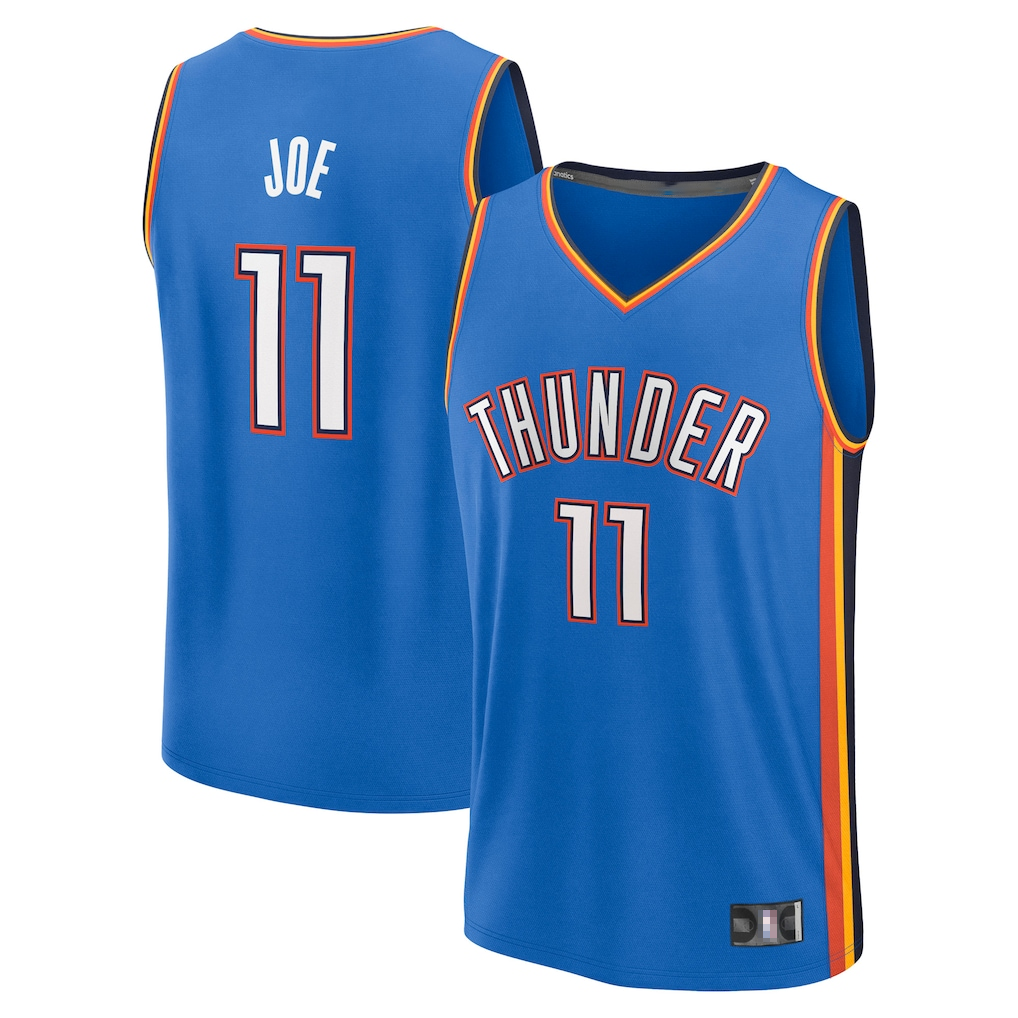 Pouc OC.Thunder #11 Isaiah Joe Blue Fast Break Replica Player Stitched Jerseys- Icon Edition