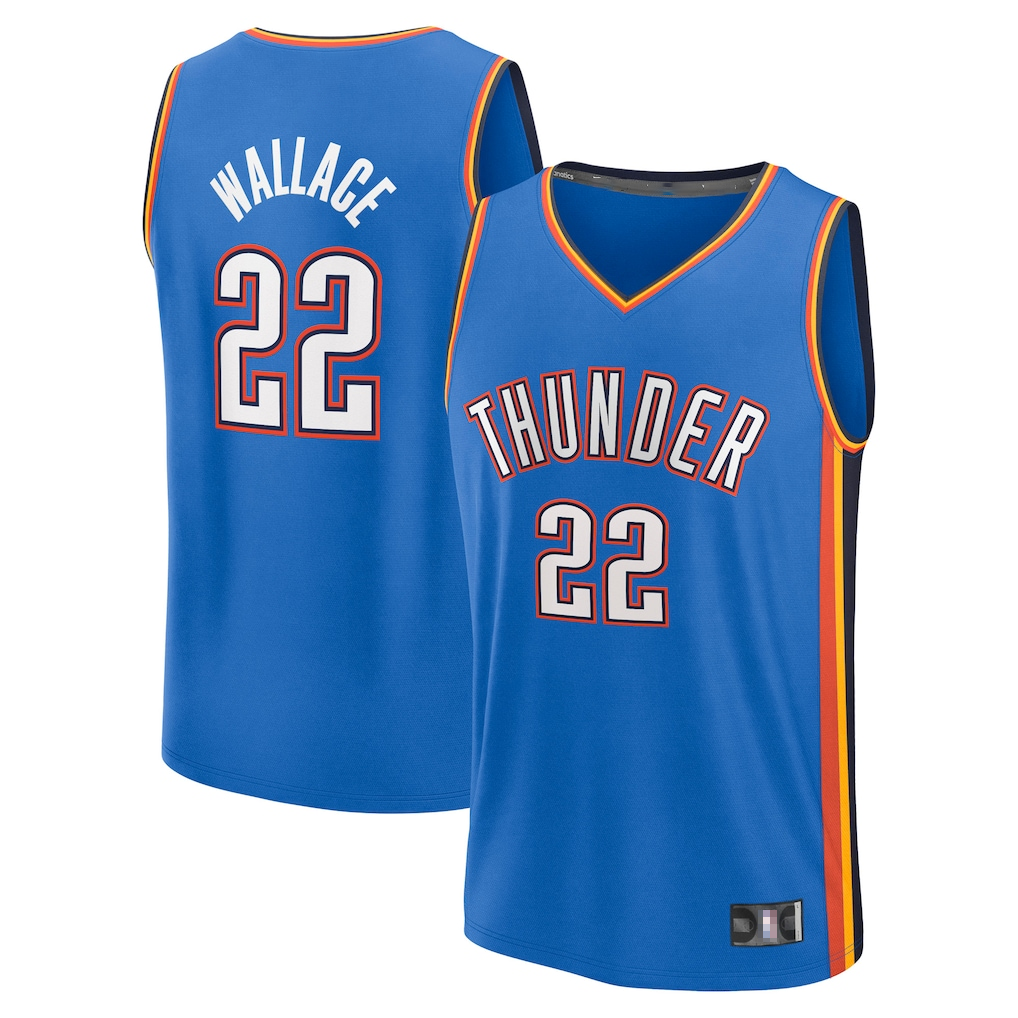 Pouc OC.Thunder #22 Cason Wallace Blue Fast Break Replica Player Stitched Jerseys - Icon Edition
