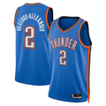 Pouc OC.Thunder #2 Shai Gilgeous-Alexander Blue Badge Swingman Replica Stitched Jerseys- Icon Edition