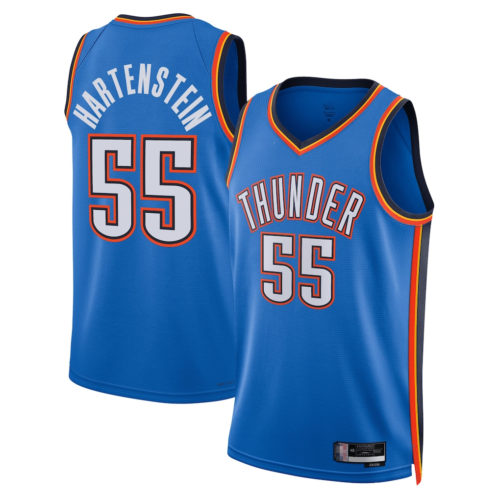 Pouc OC.Thunder #55 Isaiah Hartenstein Blue Swingman Player Stitched Jerseys - Icon Edition