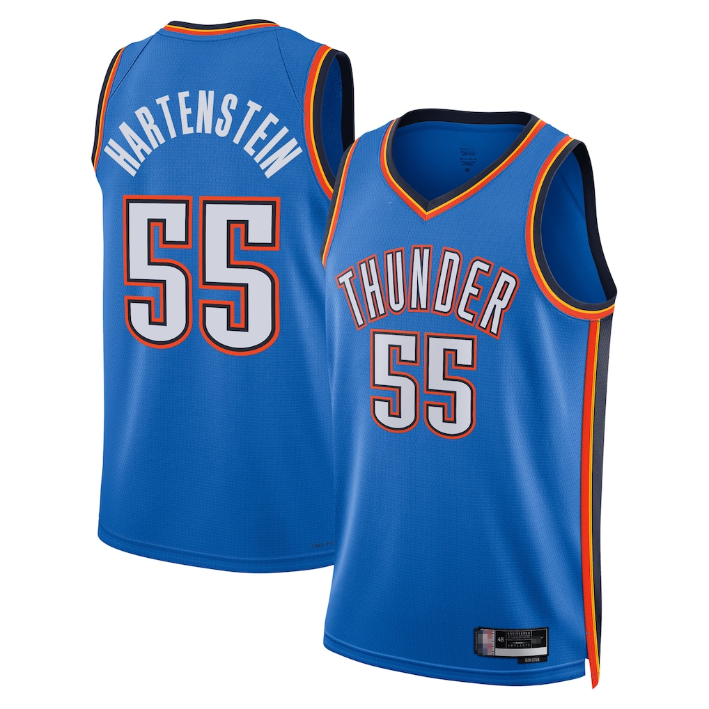 Pouc OC.Thunder #55 Isaiah Hartenstein Blue Swingman Stitched Jerseys - Icon Edition