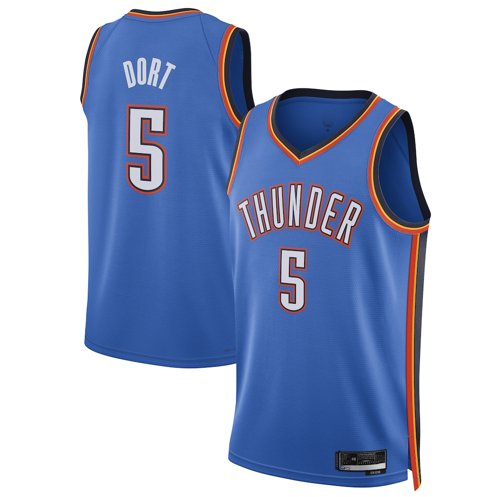 Pouc OC.Thunder #5 Luguentz Dort Blue Swingman Player Stitched Jerseys - Icon Edition