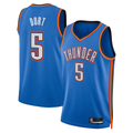 Pouc OC.Thunder #5 Luguentz Dort Blue Swingman Stitched Jerseys - Icon Edition